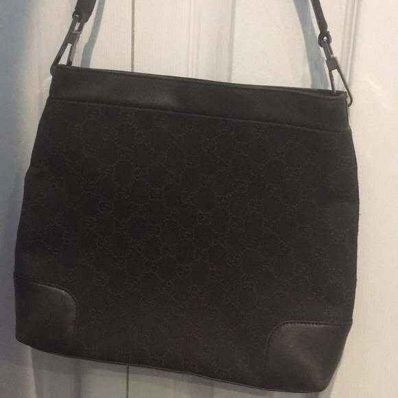 Gucci vintage shoulder bag monogram canvas, pre owned, brown - Picture 1 of 15